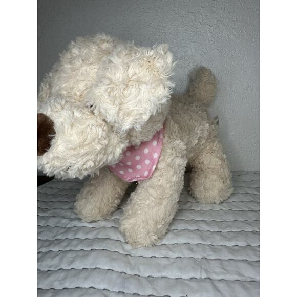 Walgreens Puppy Dog Plush Pink Polka Bandana Scarf 12” Hug Me Stuffed Animal - Picture 2 of 7